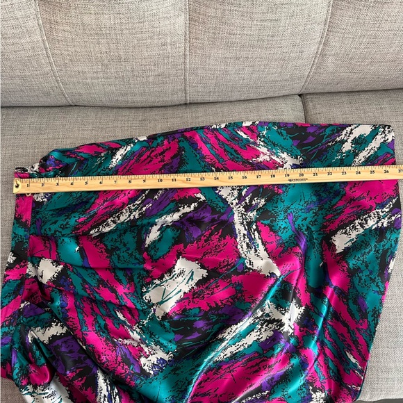 Vintage 80s/90s Abstract Print Two Piece Skirt Set – Bold Jewel Tones medium - Picture 11 of 11
